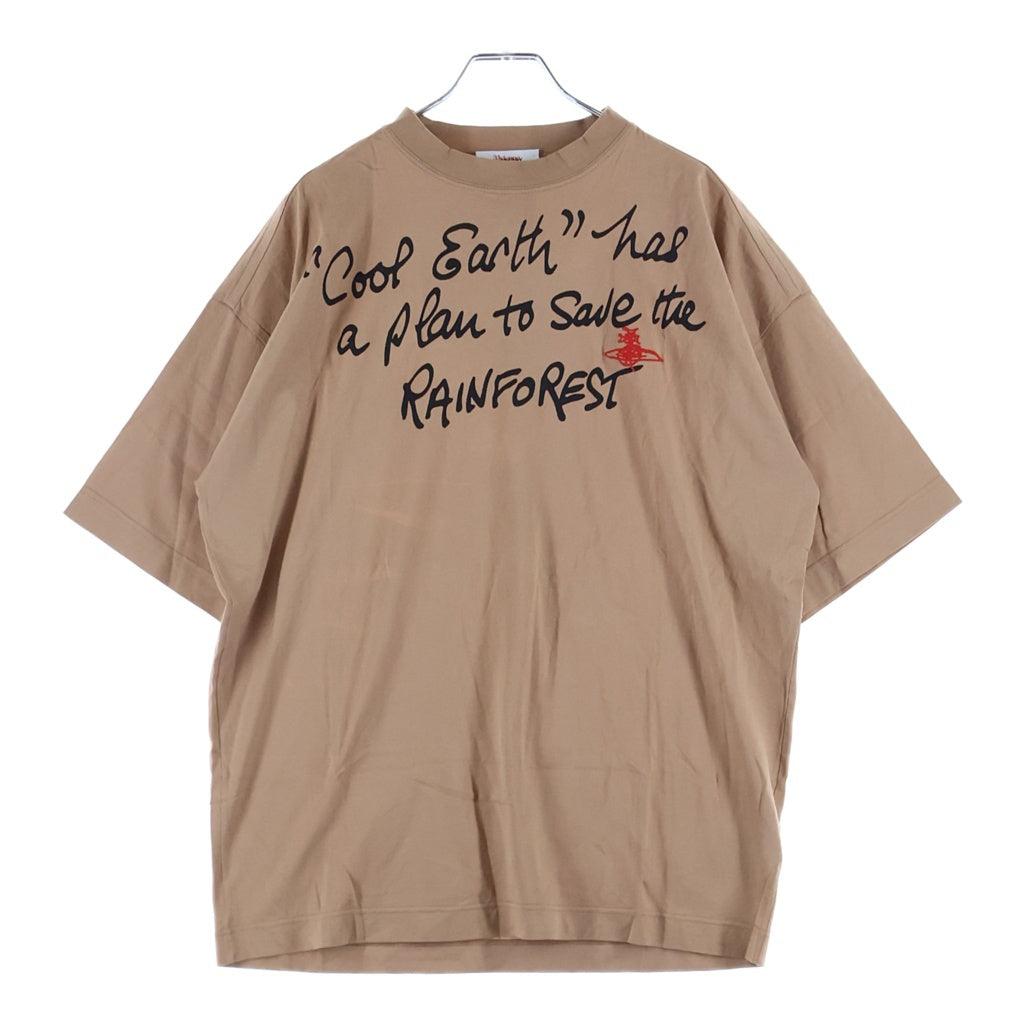 BURBERRY(バーバリー) ×Vivienne Westwood ヴィヴィアンウエストウッド フロントプリント 半袖Tシャツ カットソー ブラウン 8010497