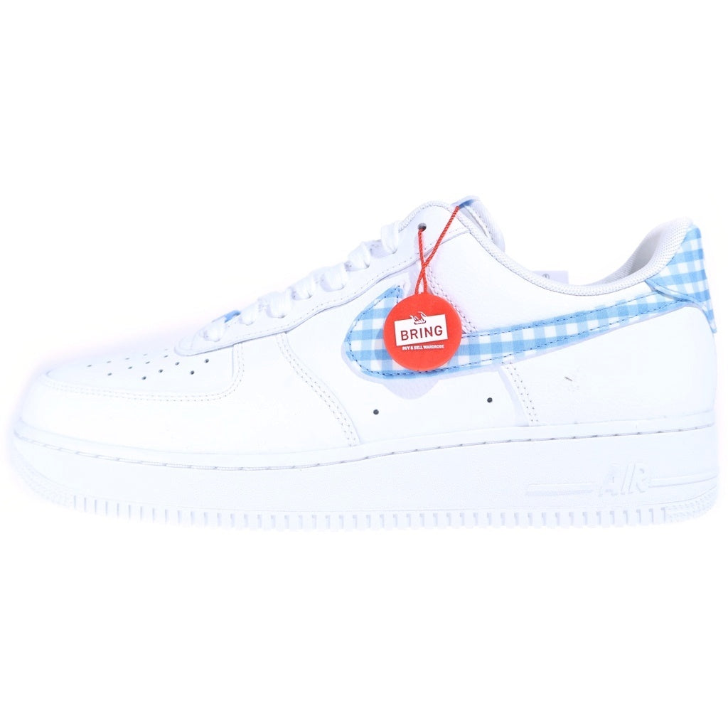 NIKE(ナイキ) AIR FORCE 1 07 ESS TREND エアフォース1 07 ミスティックレッド ギンガム ローカットスニーカー ホワイト/ブルー US12/29cm DZ2784-101