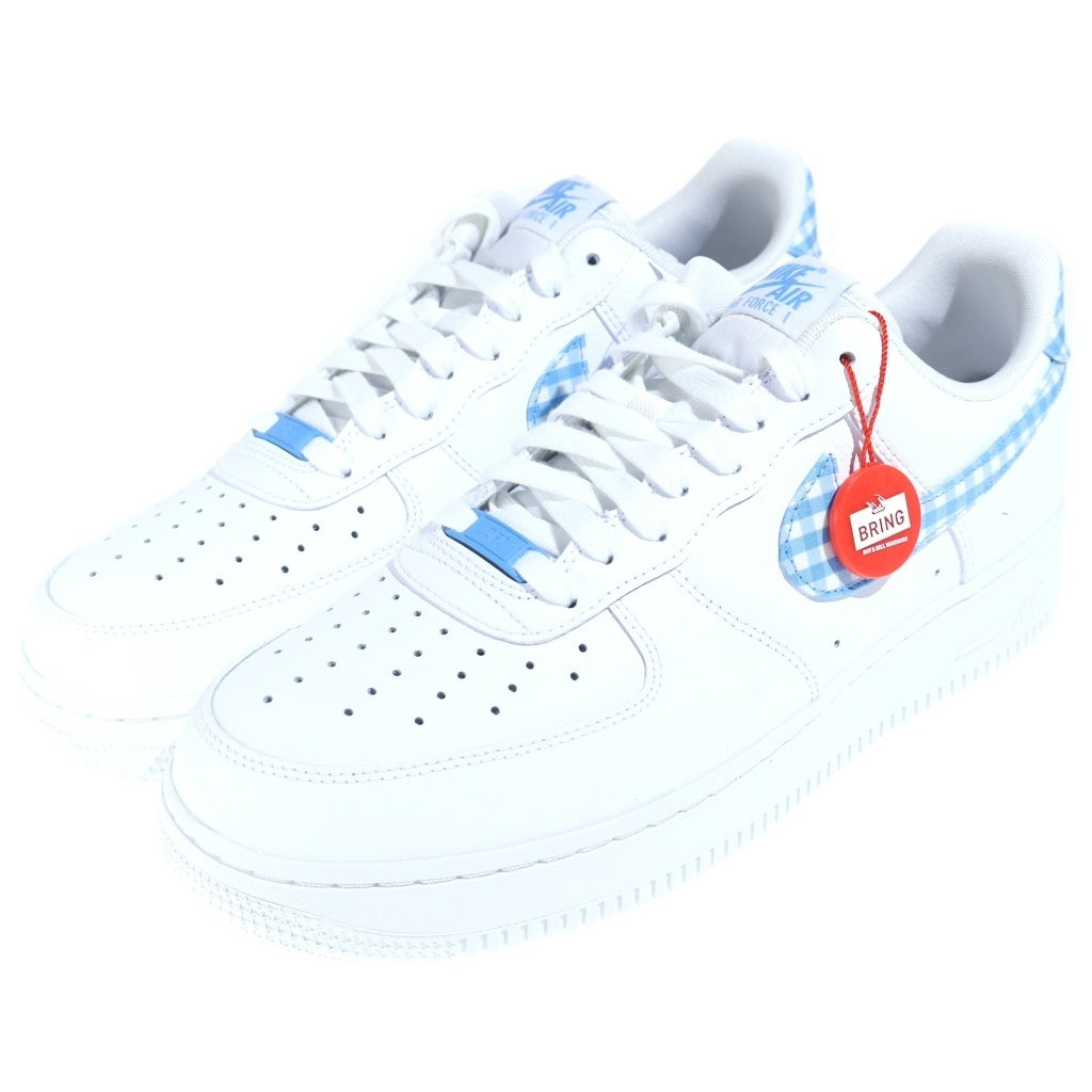 NIKE(ナイキ) AIR FORCE 1 07 ESS TREND エアフォース1 07 ミスティックレッド ギンガム ローカットスニーカー ホワイト/ブルー US12/29cm DZ2784-101