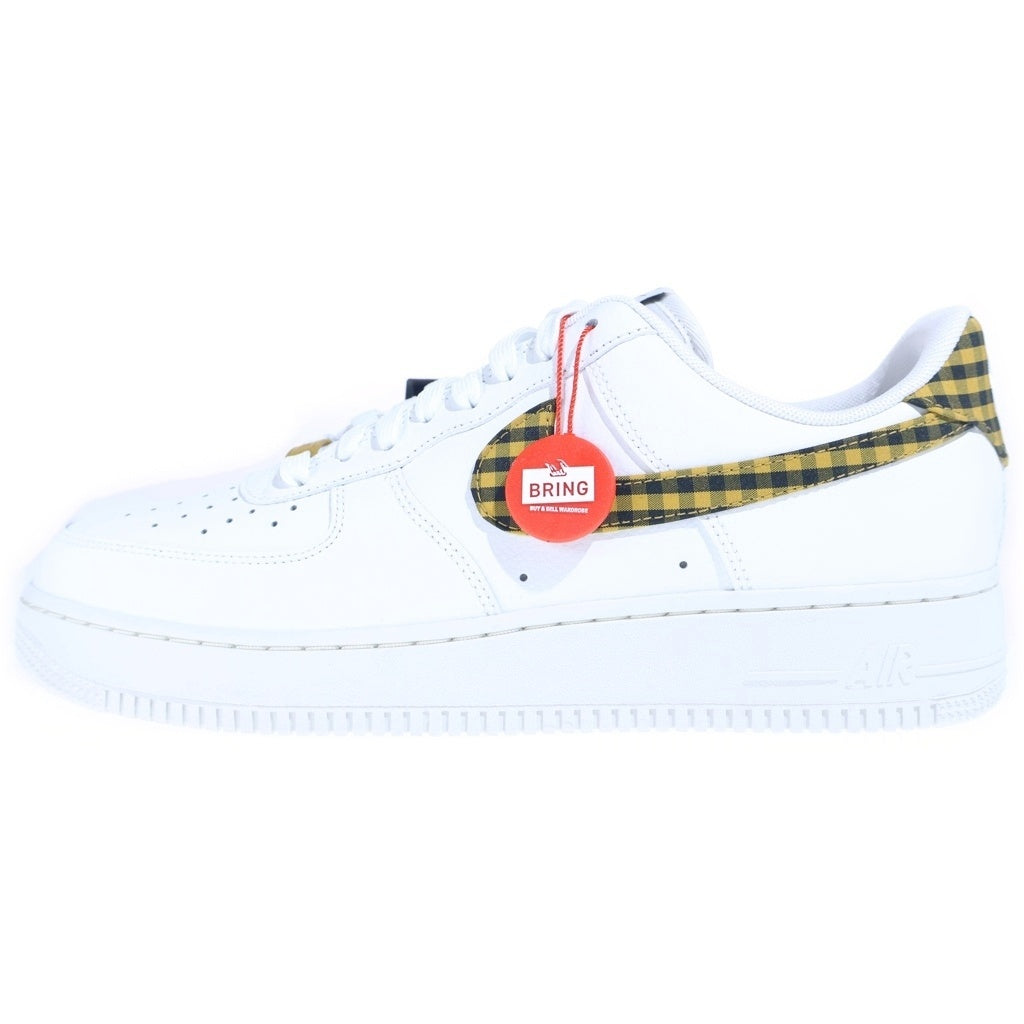 NIKE(ナイキ) AIR FORCE 1 07 ESS TREND エアフォース1 07 ミスティックレッド ギンガム ローカットスニーカー ホワイト/イエロー US12/29cm DZ2784-102