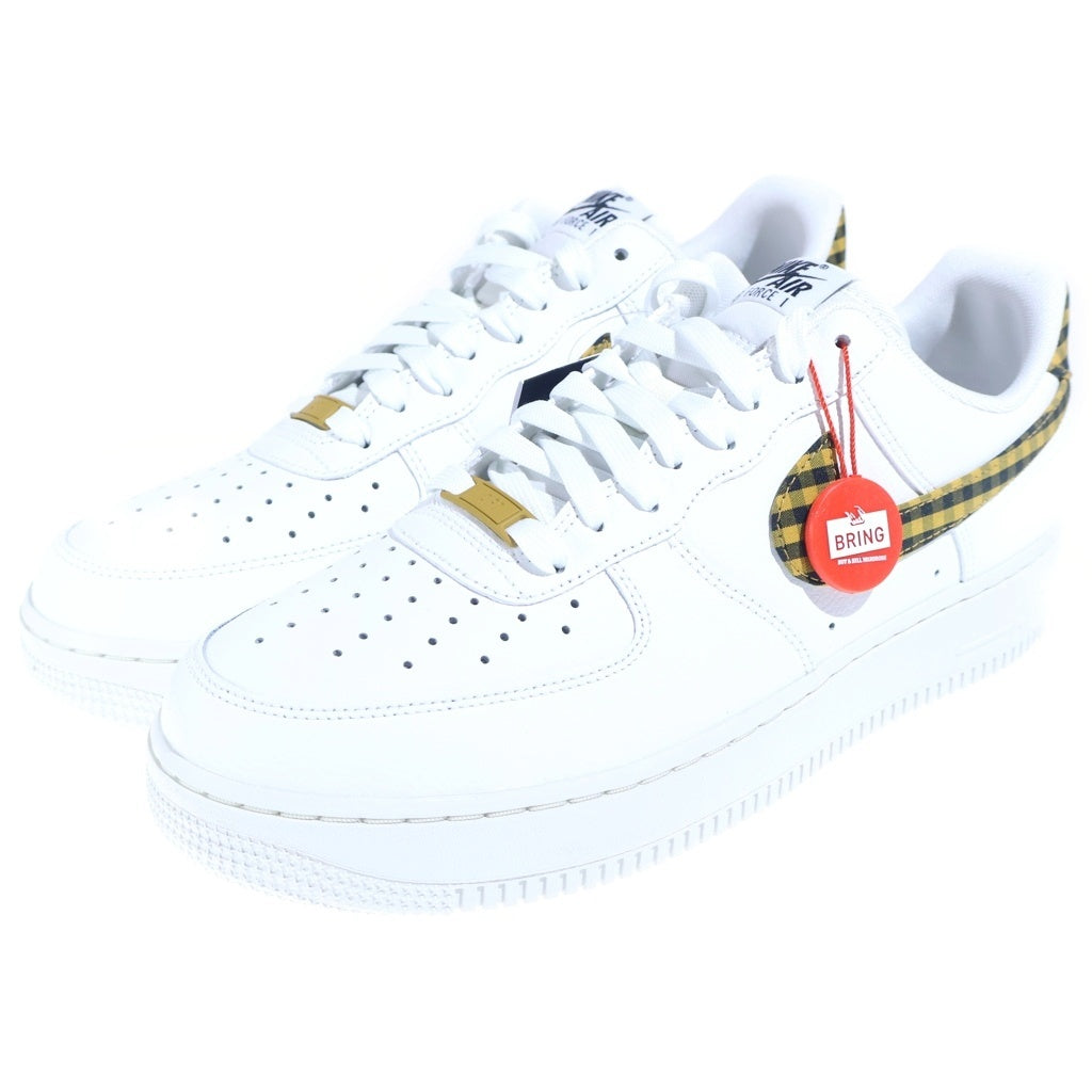 NIKE(ナイキ) AIR FORCE 1 07 ESS TREND エアフォース1 07 ミスティックレッド ギンガム ローカットスニーカー ホワイト/イエロー US12/29cm DZ2784-102
