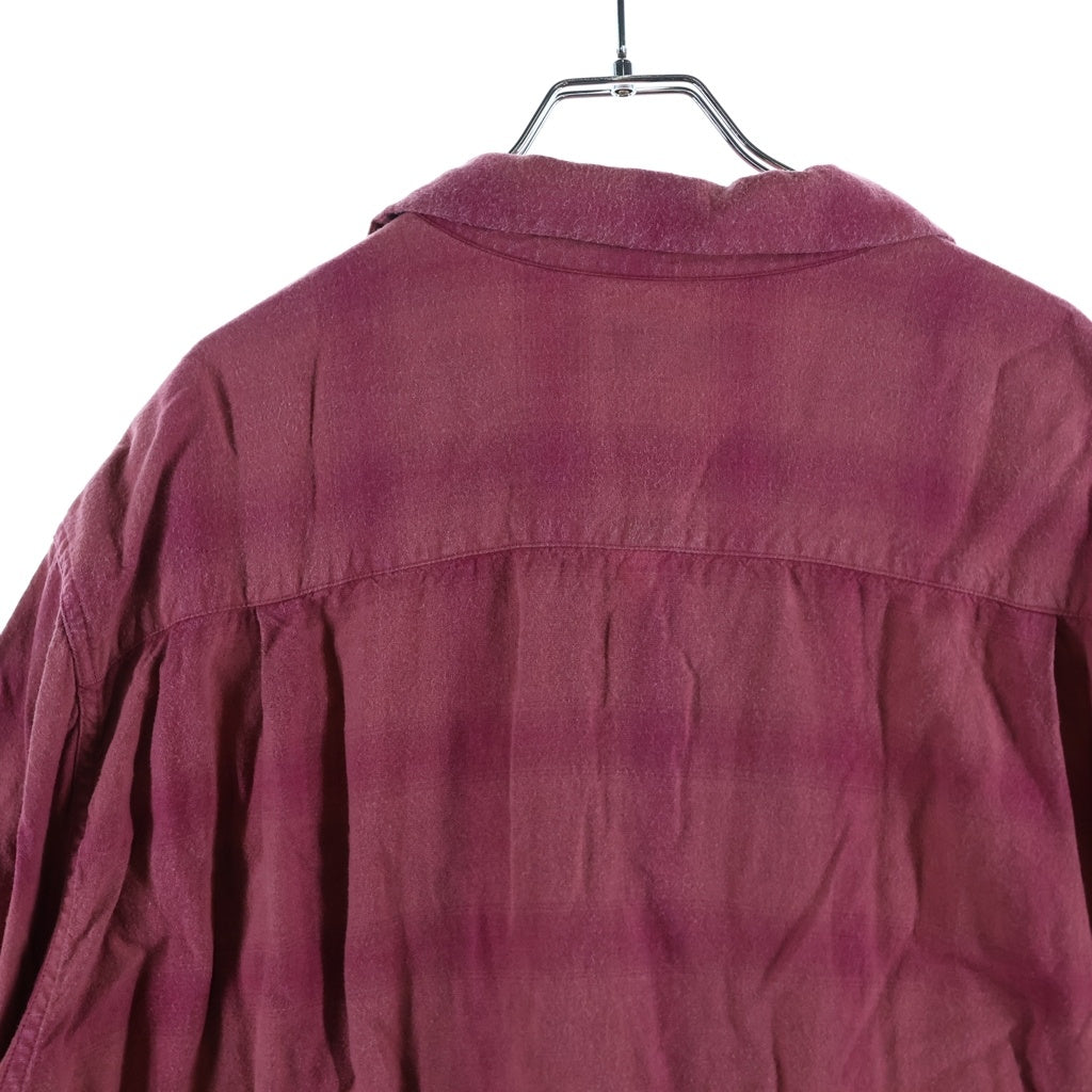 WACKO MARIA(ワコマリア) 25SS OMBRE CHECK OPEN COLOR SHIRT オンブレチェックオープンカラーシャツ 半袖シャツ レッド