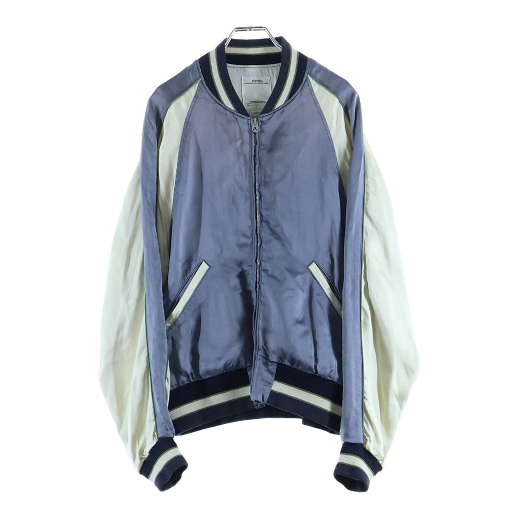 VISVIM(ヴィスヴィム) 24SS DOUGLAS JKT ダグラス ロゴデザイン ジップアップジャケット スカジャン グレー 0123405013003
