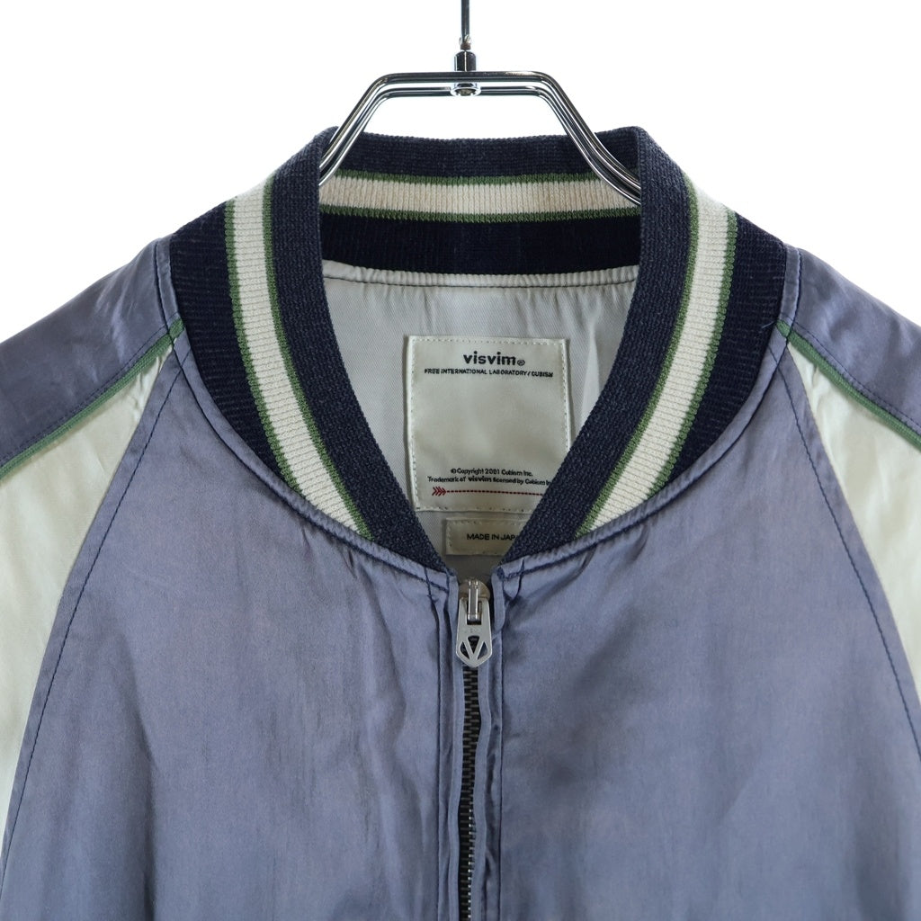 VISVIM(ヴィスヴィム) 24SS DOUGLAS JKT ダグラス ロゴデザイン ジップアップジャケット スカジャン グレー 0123405013003