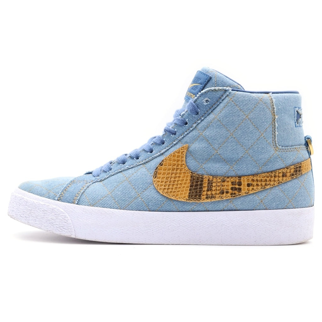 NIKE(ナイキ) 22AW ×SUPREME ZOOM BLAZER MID QS DENIM シュプリーム ズームブレザー デニム ミッドカットスニーカー ブルー US9/27cm DX8421-400