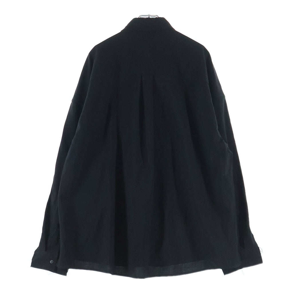 MARNI(マルニ) 24SS Tropical Wool Stitched Long Sleeved Shirt トロピカルウール ステッチ長袖シャツ ネイビー CUMU0278QS