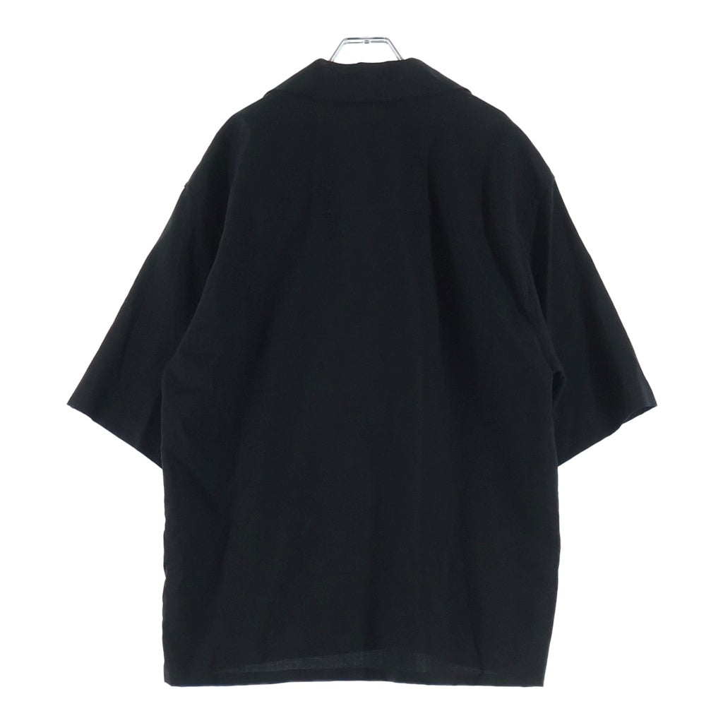 MARNI(マルニ) 25AW Tropical Wool Marni Mending Logo Bowling Shirt ロピカルウール マルニメンディングロゴ ボーリング半袖シャツ ブラック CUMU0054S1 TW839
