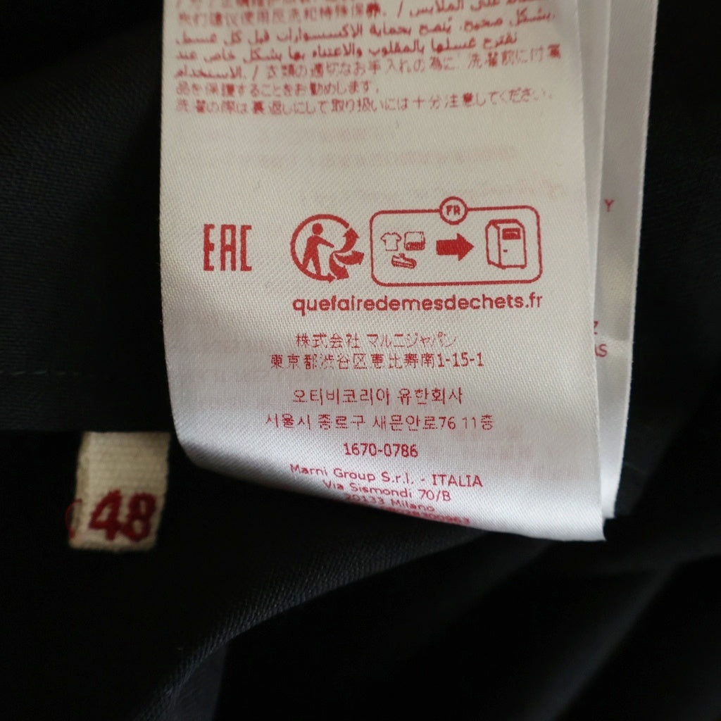 MARNI(マルニ) 25AW Tropical Wool Marni Mending Logo Bowling Shirt ロピカルウール マルニメンディングロゴ ボーリング半袖シャツ ブラック CUMU0054S1 TW839