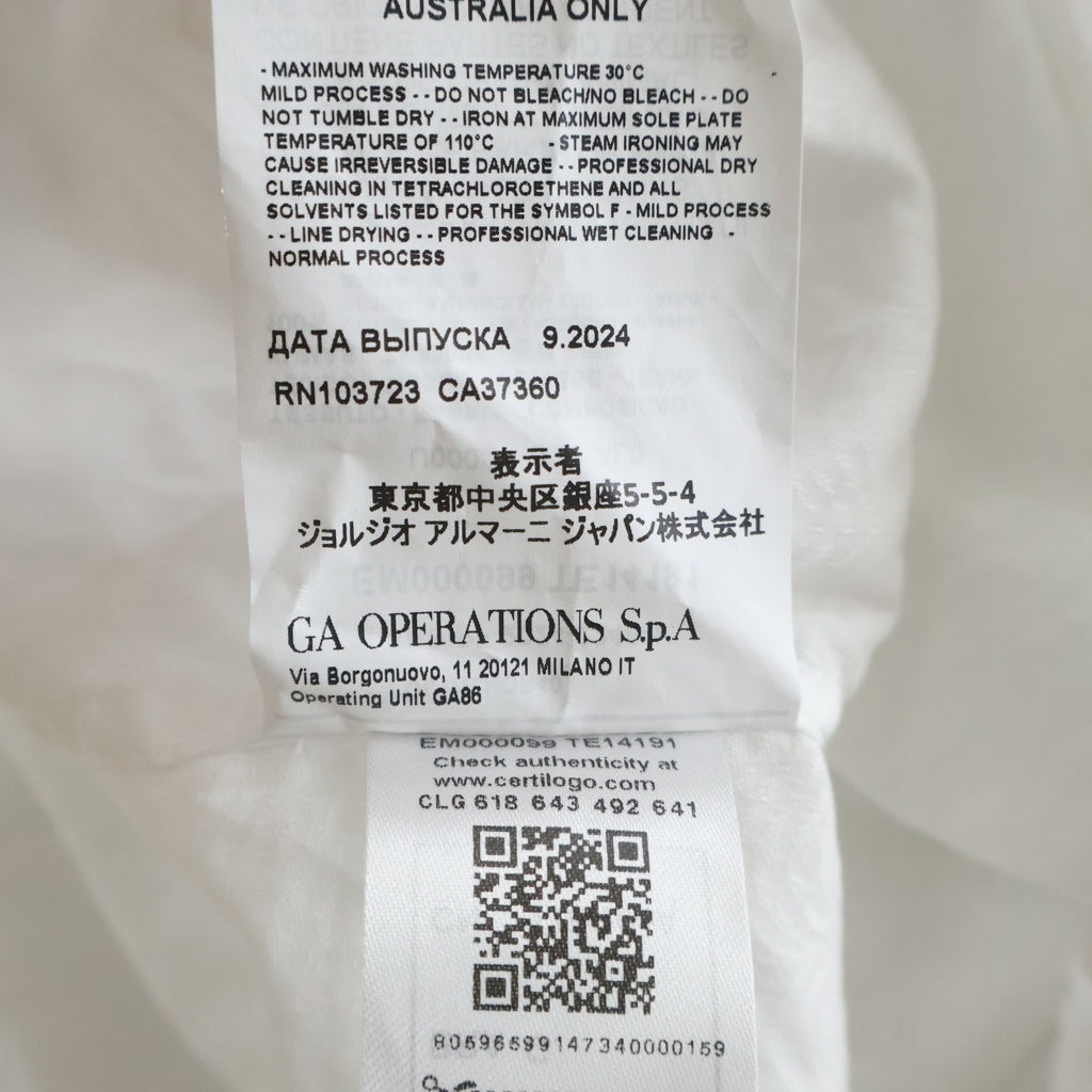 ARMANI(アルマーニ) リネンキャンバス ストライプ長袖シャツ ホワイト EM000099