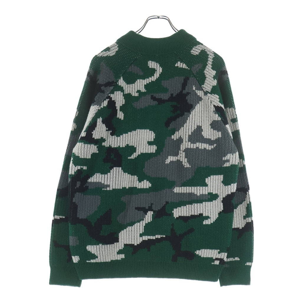 SUPREME(シュプリーム) 25AW Small Box Polo Sweater スモールボックスロゴ カモ柄 ポロスウェット ニット セーター グリーン