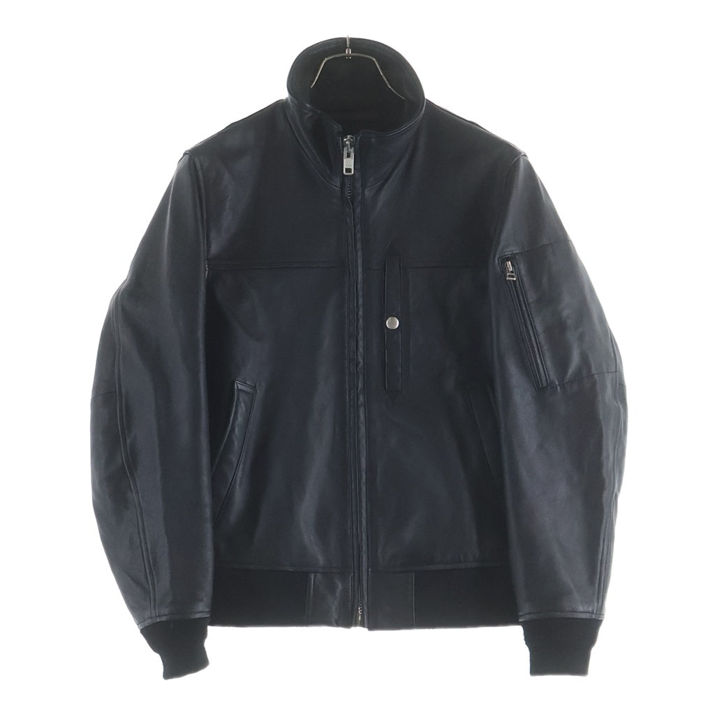 AVIREX(アヴィレックス) STAND LEATHER MA-1 MOD JACKET スタンドカラー シープレザー MA-1 モディファイジャケット ブラック 783-5150007