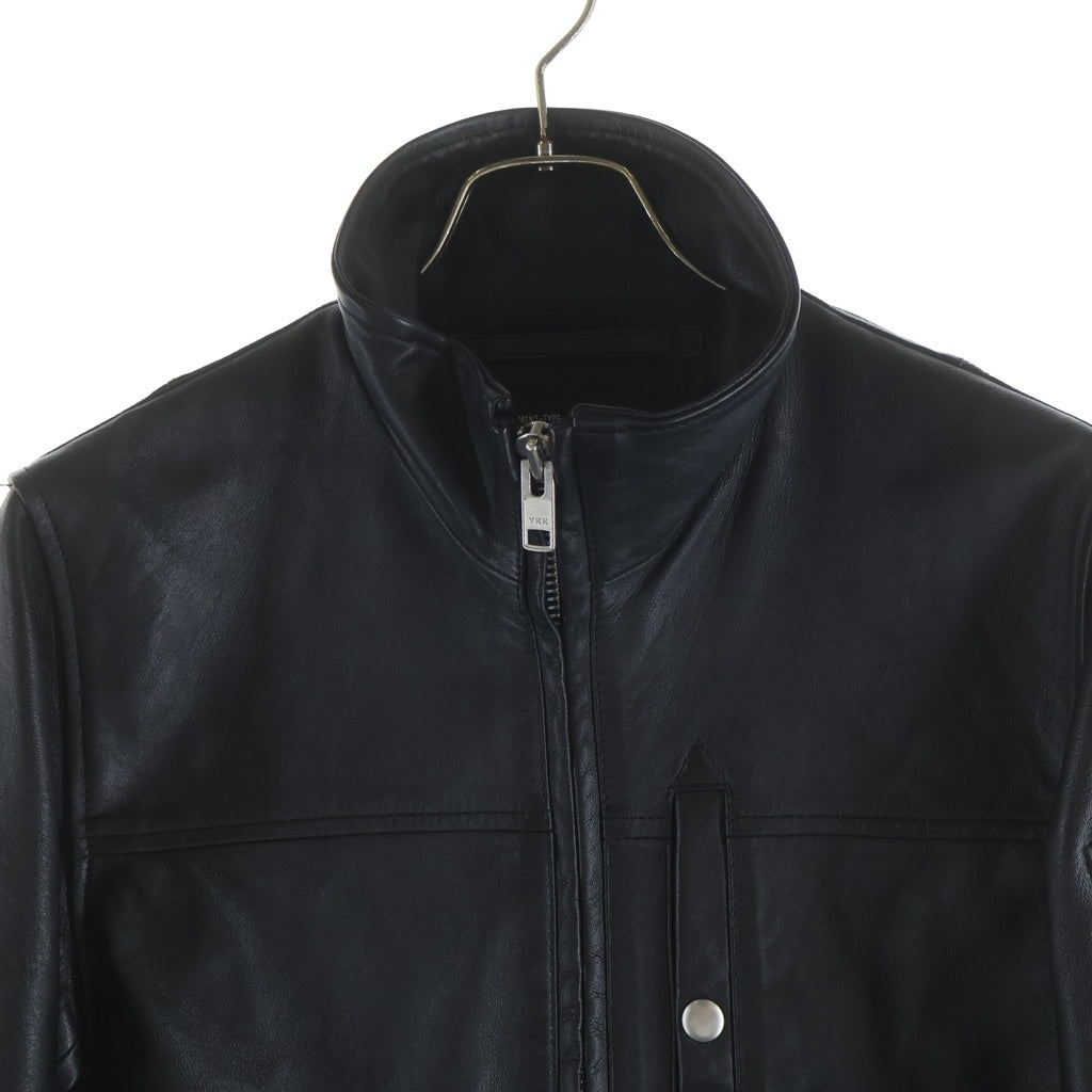 AVIREX(アヴィレックス) STAND LEATHER MA-1 MOD JACKET スタンドカラー シープレザー MA-1 モディファイジャケット ブラック 783-5150007