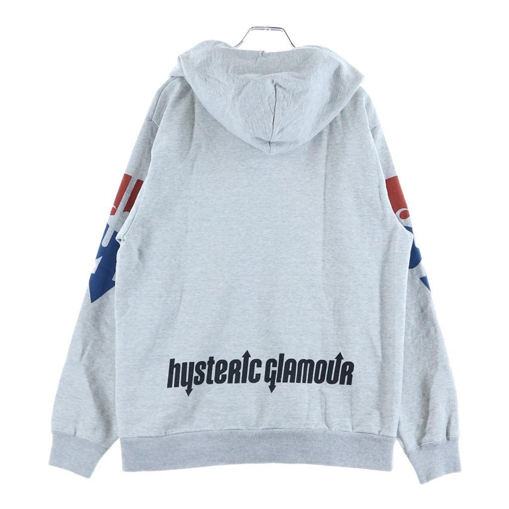 HYSTERIC GLAMOUR(ヒステリックグラマー) プリントデザイン ジップアップフーディー パーカー グレー 02261CF01