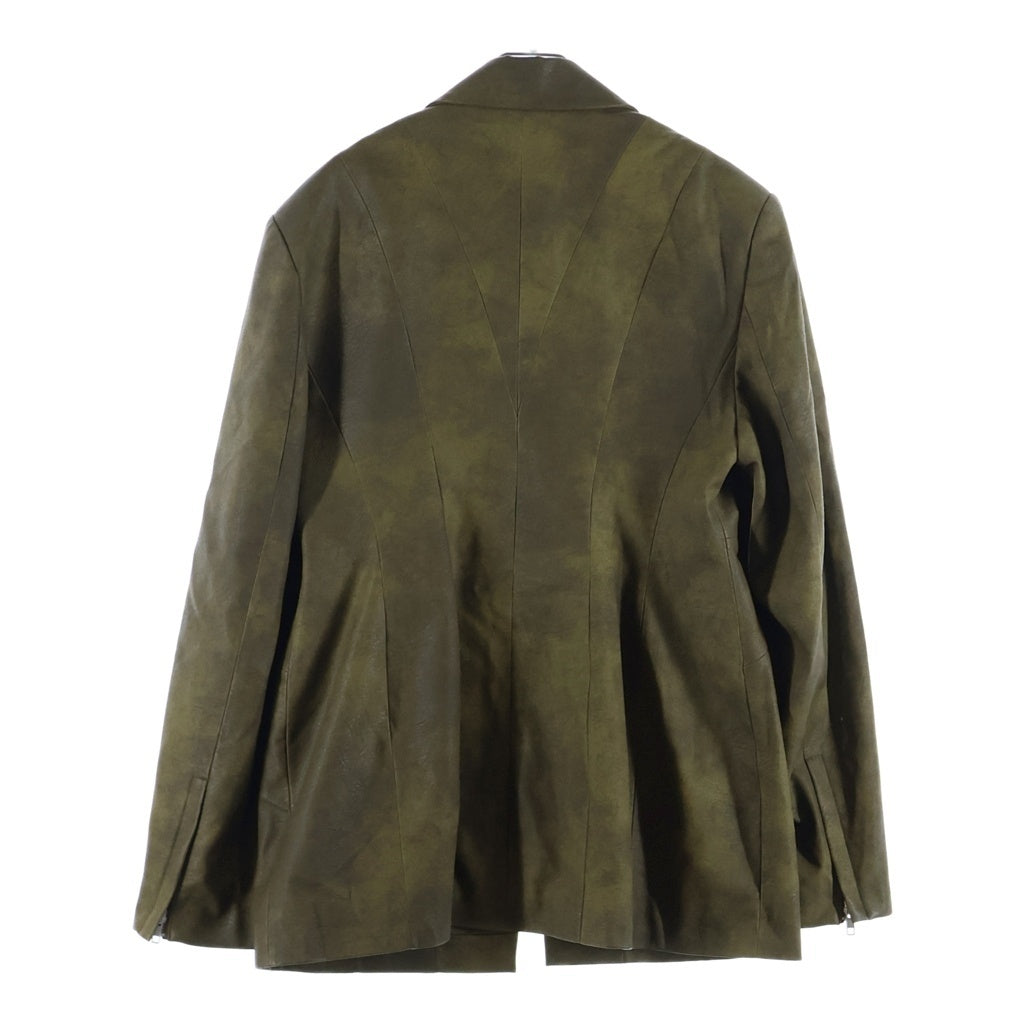 PRANK PROJECT(プランクプロジェクト) Pierced Eco Leather Jacket ピアッシング エコレザージャケット カーキ 31242115402