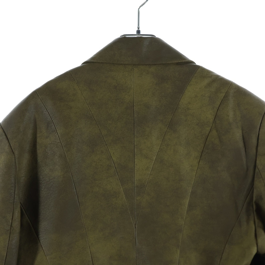 PRANK PROJECT(プランクプロジェクト) Pierced Eco Leather Jacket ピアッシング エコレザージャケット カーキ 31242115402