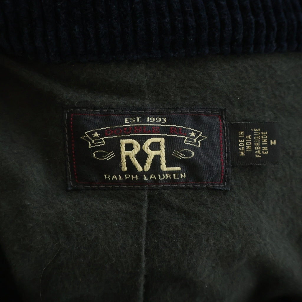 RRL(ダブルアールエル) 袖レザー切り替え コーデュロイジャケット アウター ネイビー/ブラウン