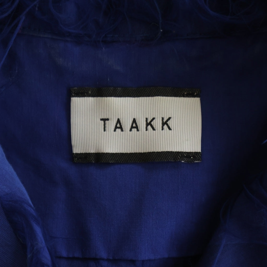 TAAKK(ターク) 23SS FRINGE OPEN COLLAR SHIRTS フリンジ オープンカラー 半袖シャツ ブルー TA23SS-SH029