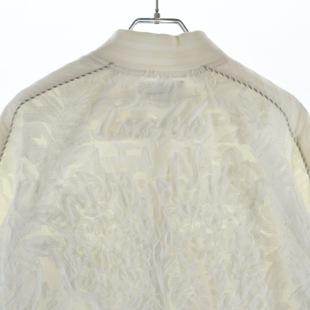TAAKK(ターク) 24SS JACQUARD BLOSON ジャガードデザイン ジップアップ ジャケット ホワイト TA24SS-BL008