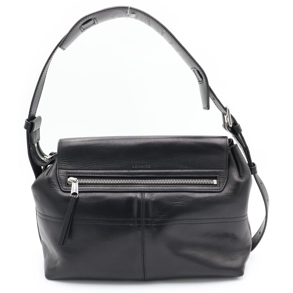 LEMAIRE(ルメール) WEEK END GEAR BAG ウィークエンド ギア レザー ショルダーバッグ ブラック BG0083 LL0122 レディース