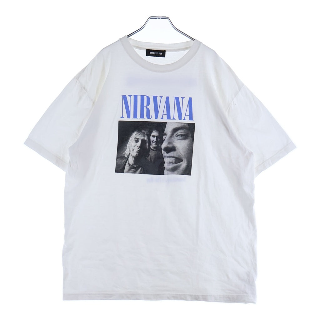 WIND AND SEA(ウィンダンシー) NIRVANA ニルヴァーナ プリント 半袖Tシャツ カットソー ホワイト WDS-O-NVN-25-Q4-02
