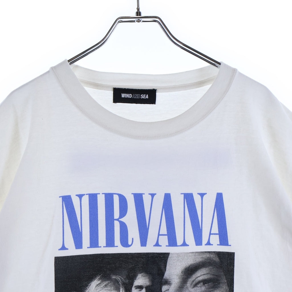 WIND AND SEA(ウィンダンシー) NIRVANA ニルヴァーナ プリント 半袖Tシャツ カットソー ホワイト WDS-O-NVN-25-Q4-02