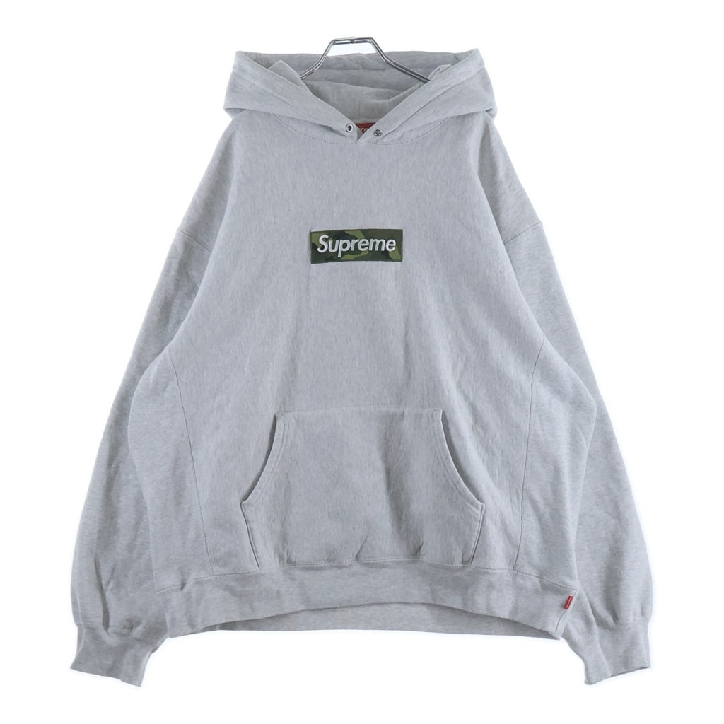 SUPREME(シュプリーム) 23AW Box Logo Hooded Sweatshirt カモフラ ボックス ロゴ プルオーバースウェットパーカー フーディー グレー