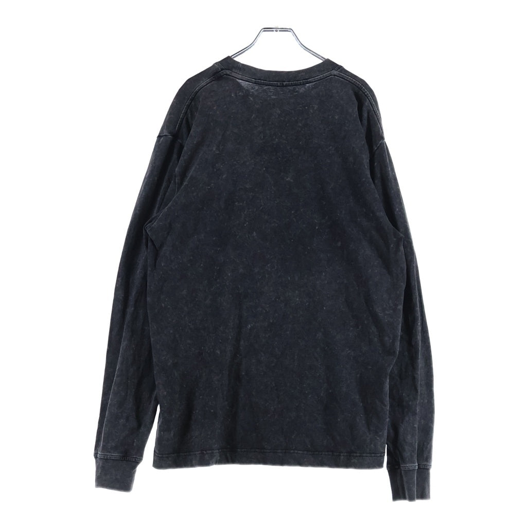 ALEXANDER WANG(アレキサンダーワン) ウォッシュ加工 ラメロゴ刺繍 長袖Tシャツ ロンT カットソー グレー