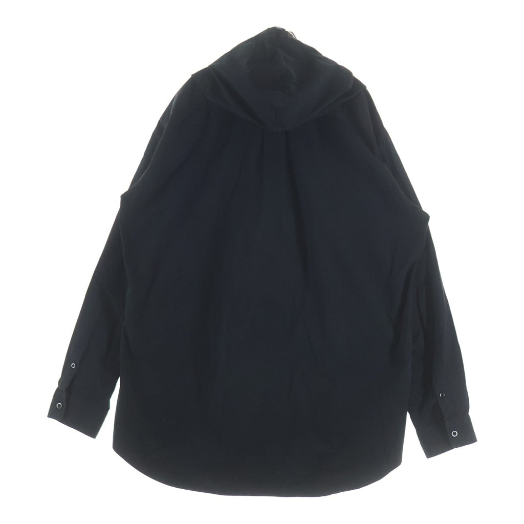 BALENCIAGA(バレンシアガ) 17AW フーデット ドローストリング 胸ポケット 長袖シャツ ブラック 485990 TCB10