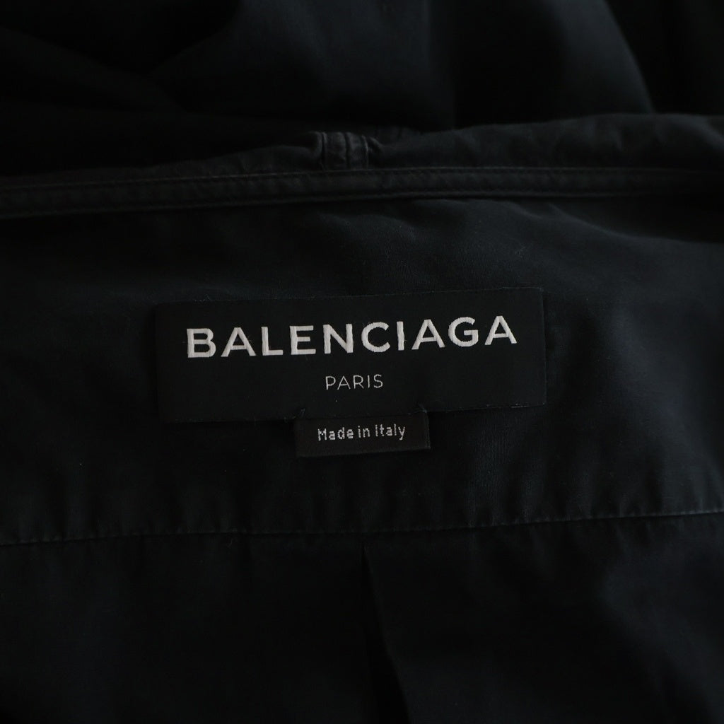BALENCIAGA(バレンシアガ) 17AW フーデット ドローストリング 胸ポケット 長袖シャツ ブラック 485990 TCB10