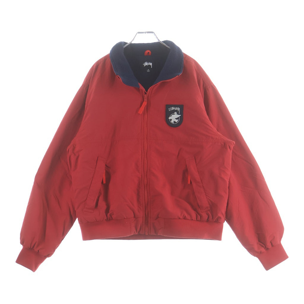 STUSSY(ステューシー) POLAR FLEECE LINED JACKET ポーラー フリース ナイロンタスランジャケット レッド