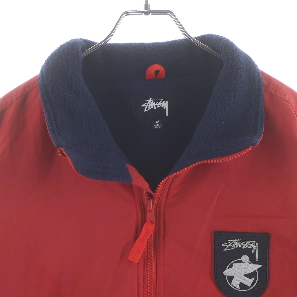 STUSSY(ステューシー) POLAR FLEECE LINED JACKET ポーラー フリース ナイロンタスランジャケット レッド