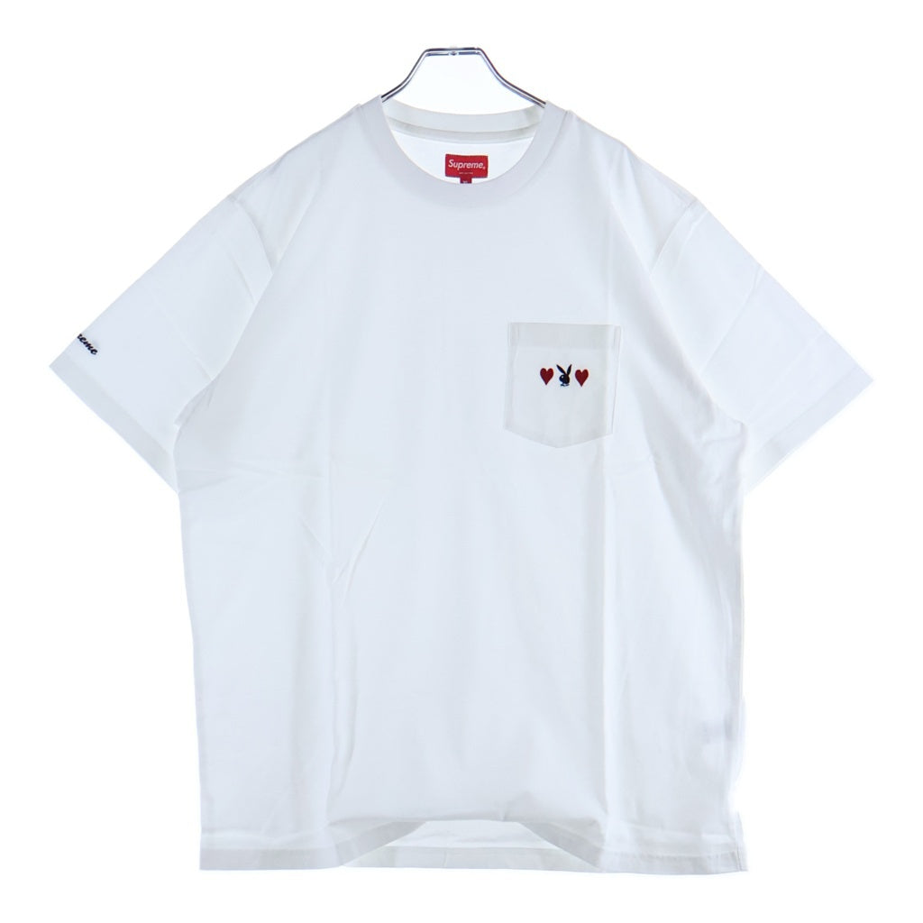 SUPREME(シュプリーム) 18AW ×PLAYBOY Pocket Tee プレイボーイ ポケット クルーネック カットソー 半袖Tシャツ ホワイト