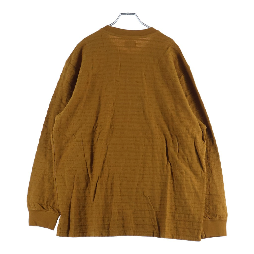 SUPREME(シュプリーム) 18AW Rope Stripe L/S Tee ロープストライプ ロゴデザイン クルーネック カットソー 長袖Tシャツ ブラウン