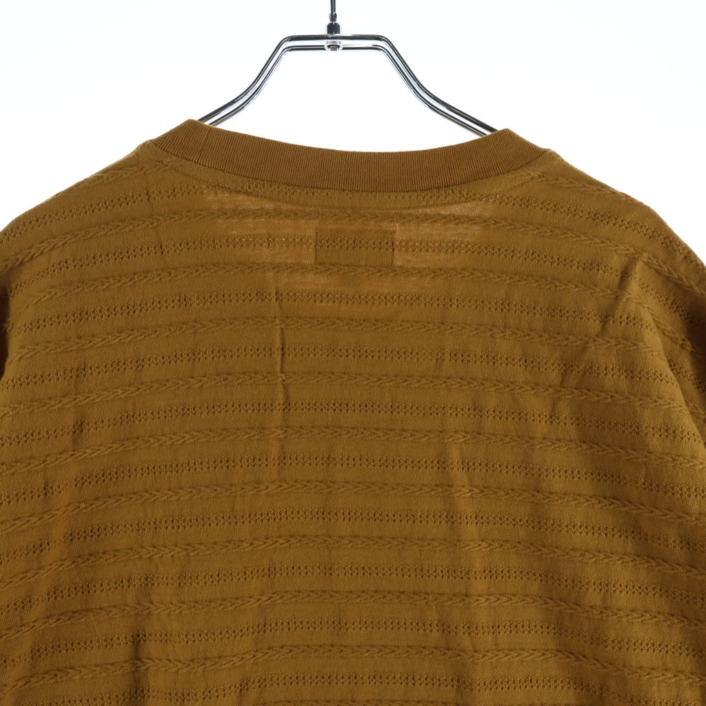 SUPREME(シュプリーム) 18AW Rope Stripe L/S Tee ロープストライプ ロゴデザイン クルーネック カットソー 長袖Tシャツ ブラウン