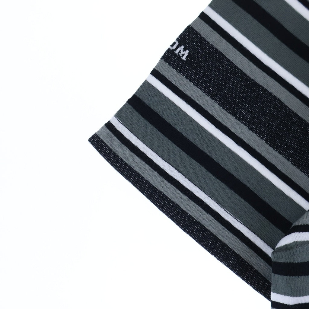 SUPREME(シュプリーム) 18AW HQ Stripe S/S Tee ロゴデザイン ストライプ クルーネック カットソー 半袖Tシャツ ブラック