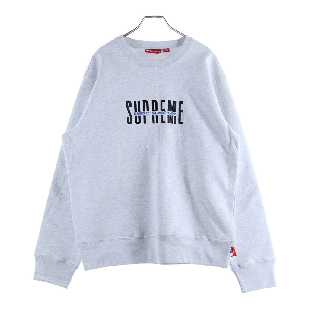 SUPREME(シュプリーム) 18AW World Famous Crewneck ワールド フェイマス ロゴデザイン クルーネック スウェット トレーナー グレー