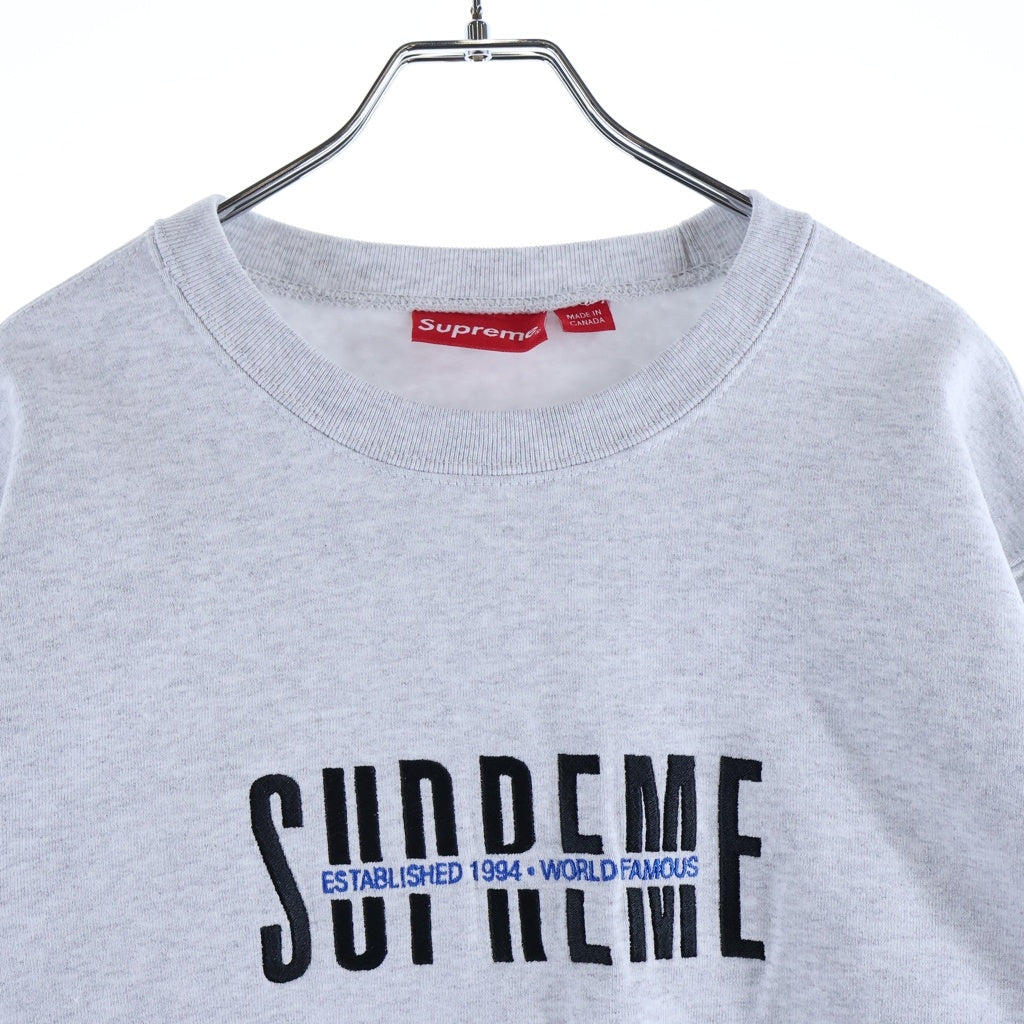 SUPREME(シュプリーム) 18AW World Famous Crewneck ワールド フェイマス ロゴデザイン クルーネック スウェット トレーナー グレー