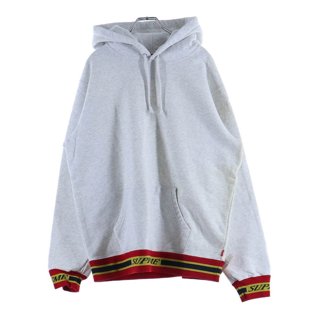 SUPREME(シュプリーム) 18AW Stripe Rib Hooded Sweat Shirt ストライプリブ フーデット スウェット パーカー グレー