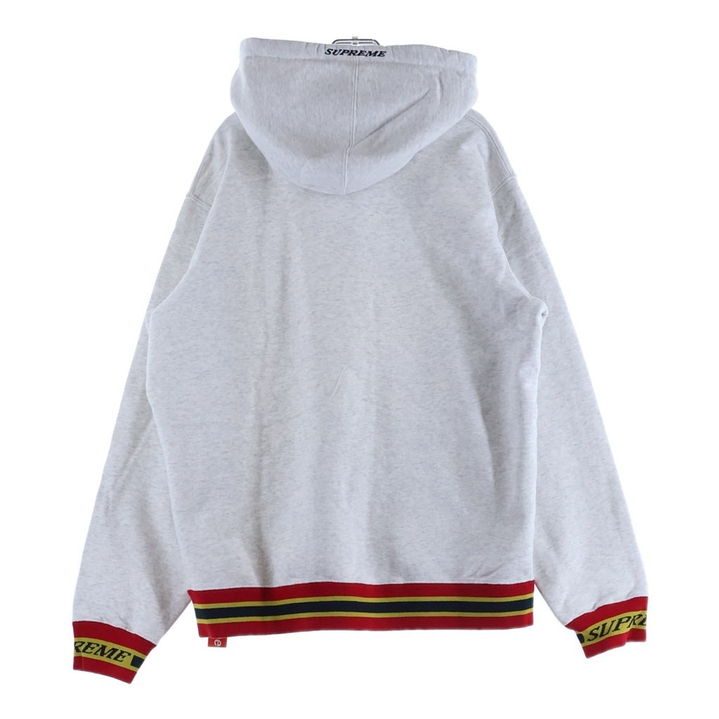 SUPREME(シュプリーム) 18AW Stripe Rib Hooded Sweat Shirt ストライプリブ フーデット スウェット パーカー グレー