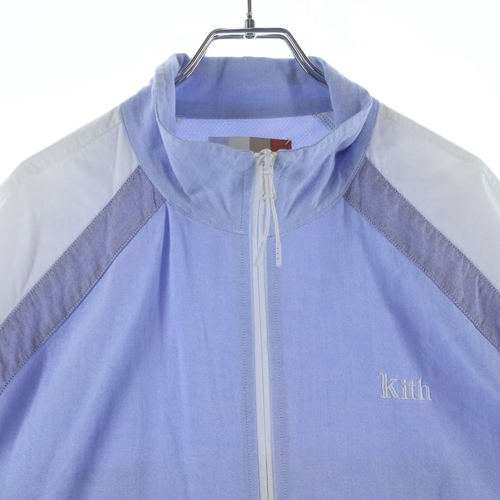 KITH(キス) 22SS Mixed Oxford Linden Retro Track Jacket Prestig ミックスオックスフォードリンデンレトロトラックジャケットプレステージ ブルー KHM010124