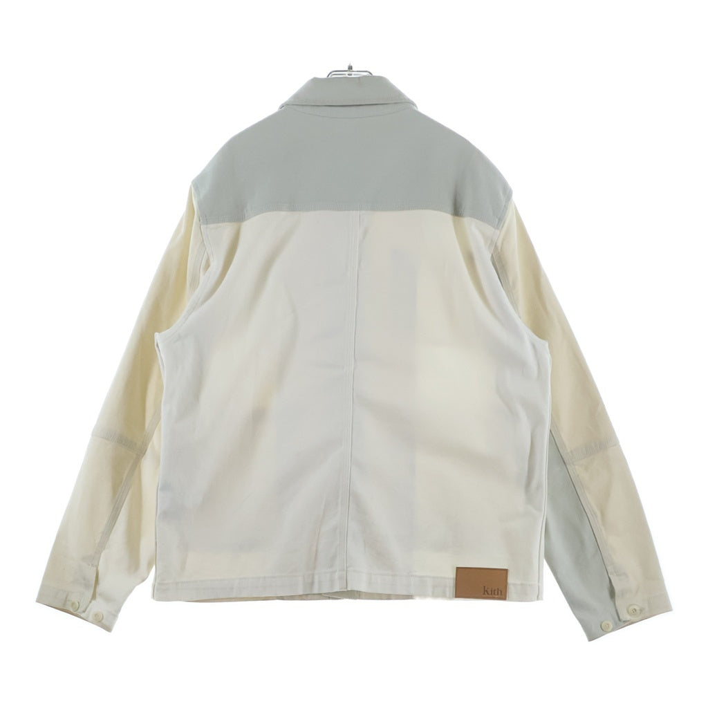 KITH(キス) 22SS WASHED CANVAS WILLOUGHBY CHORE JACKET SANDRIFT ウォッシュドキャンバス ウィロビー チョアジャケット サンドリフト ホワイト KHM010078