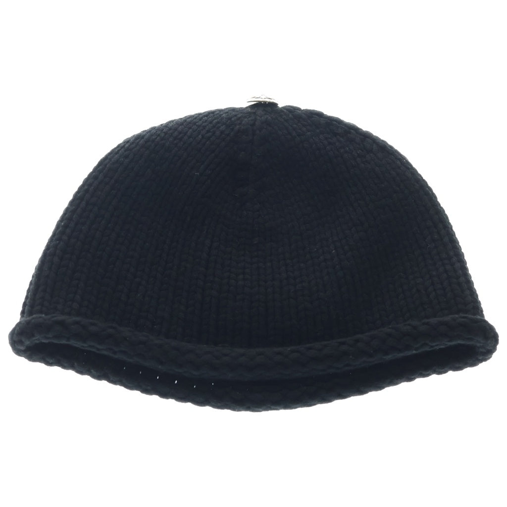 CHROME HEARTS(クロムハーツ) BEANIE CASH CROSS PATCH クロス パッチ付き カシミヤ ビーニー ブラック