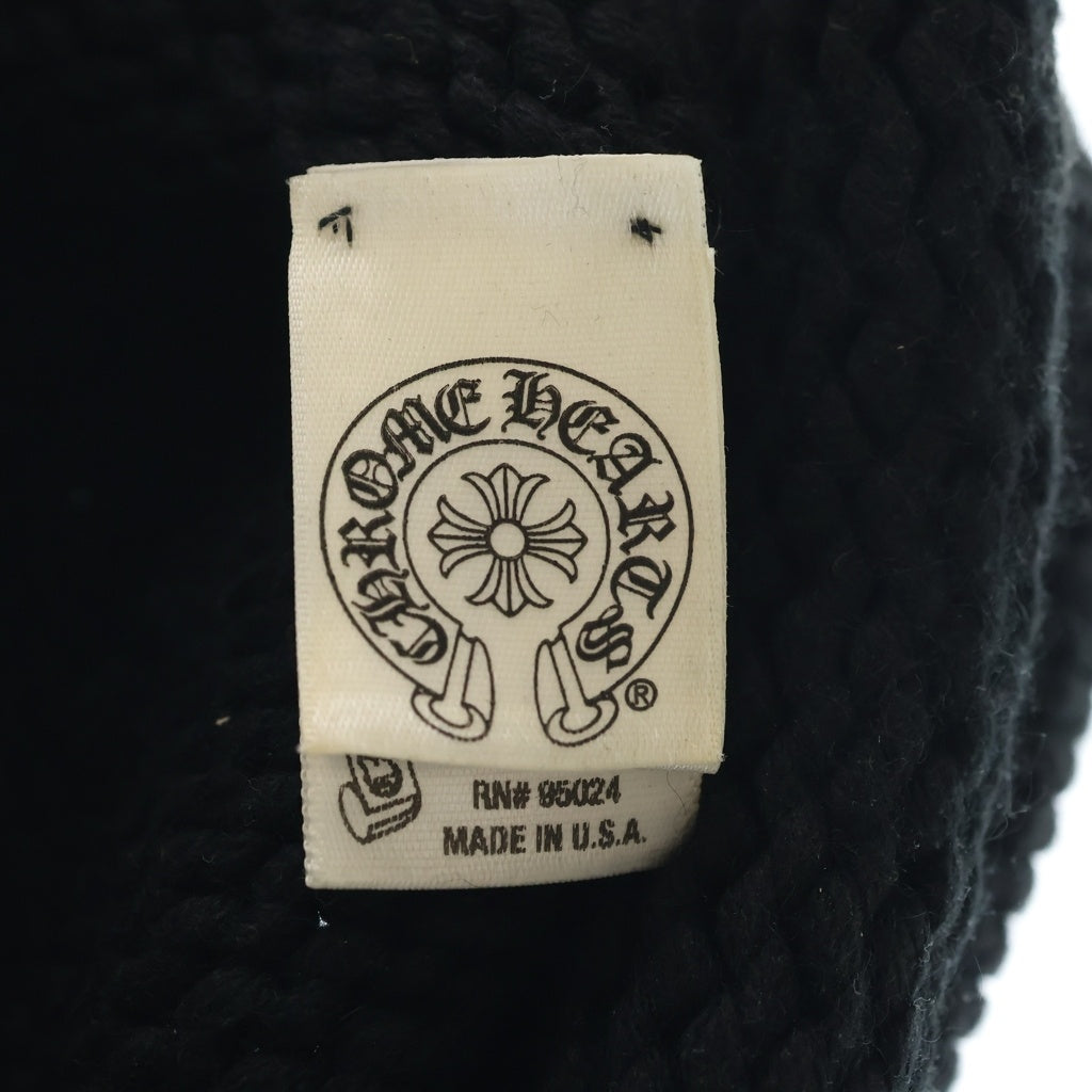 CHROME HEARTS(クロムハーツ) BEANIE CASH CROSS PATCH クロス パッチ付き カシミヤ ビーニー ブラック