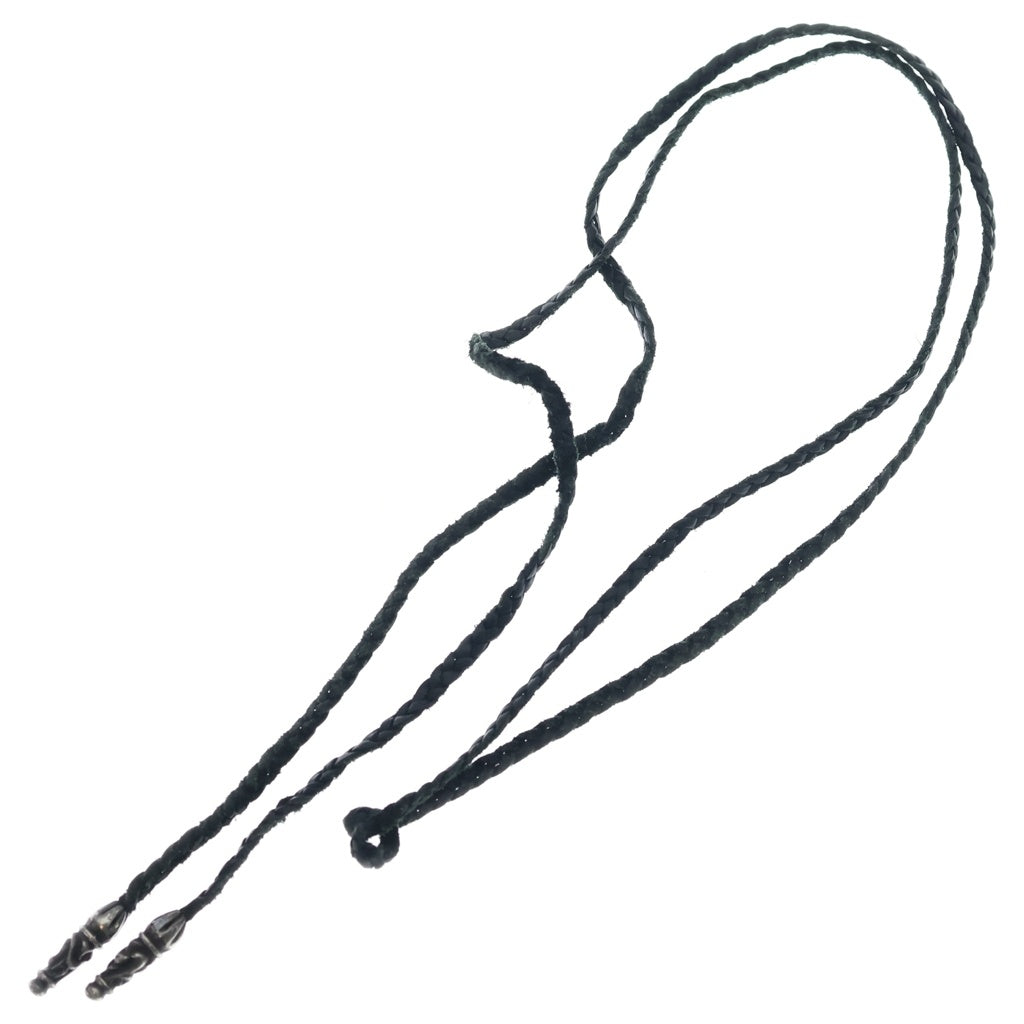 CHROME HEARTS(クロムハーツ) LEATHER BRAID SCROLL ネックレス レザーブレイドネックレス ブラック/シルバー BCA377
