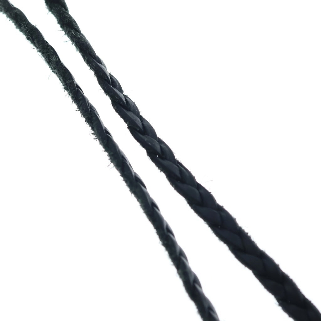 CHROME HEARTS(クロムハーツ) LEATHER BRAID SCROLL ネックレス レザーブレイドネックレス ブラック/シルバー BCA377