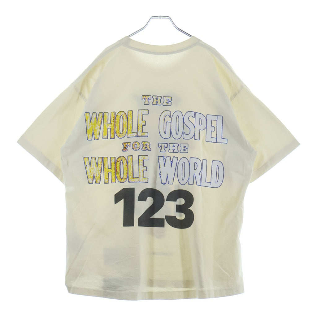 RRR123 RIVINGTON roi Rebis(リヴィントンロイレビス) BURNING CROSS PRINT バーニング クロス プリント クルーネック カットソー 半袖Tシャツ ホワイト