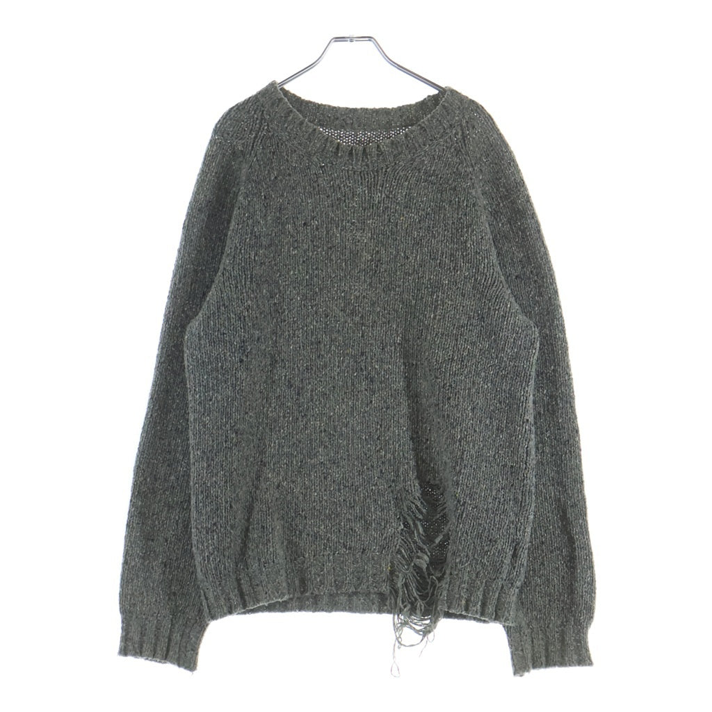 Maison Margiela(メゾンマルジェラ) 19AW デストロイ加工 クルーネックニット セーター グレー S50GP0176