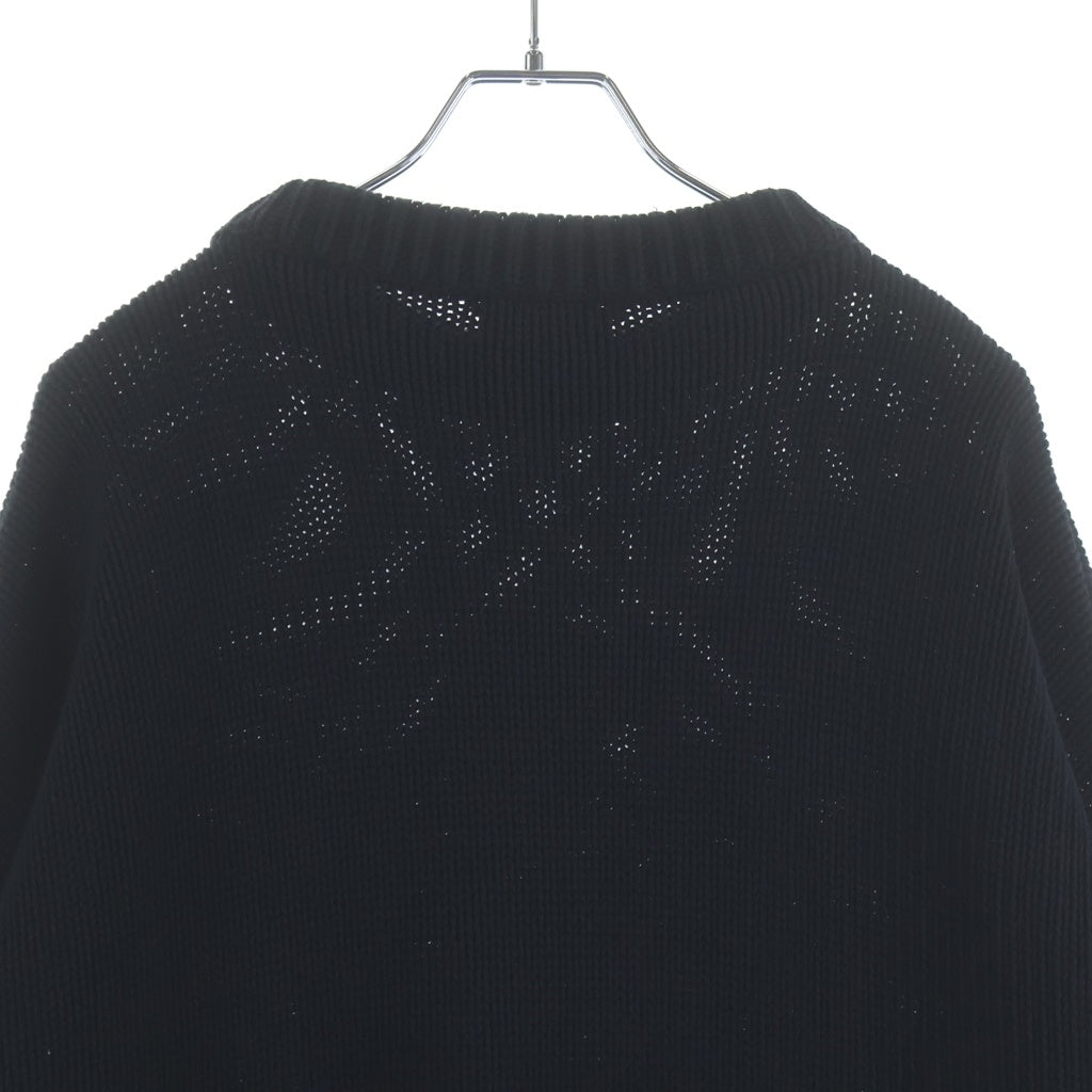 BALENCIAGA バレンシアガ 21AW BBロゴ刺繍 クルーネックニット セーター ブラック 664369 BALENCIAGA(バレンシアガ) 21AW BBロゴ刺繍 クルーネックニット