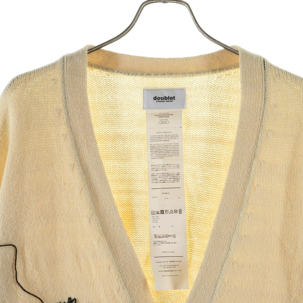 doublet(ダブレット) 20SS HIDDEN MESSAGE CARDIGAN ヒドゥンメッセージ カーディガン ホワイト 20SS21KN29