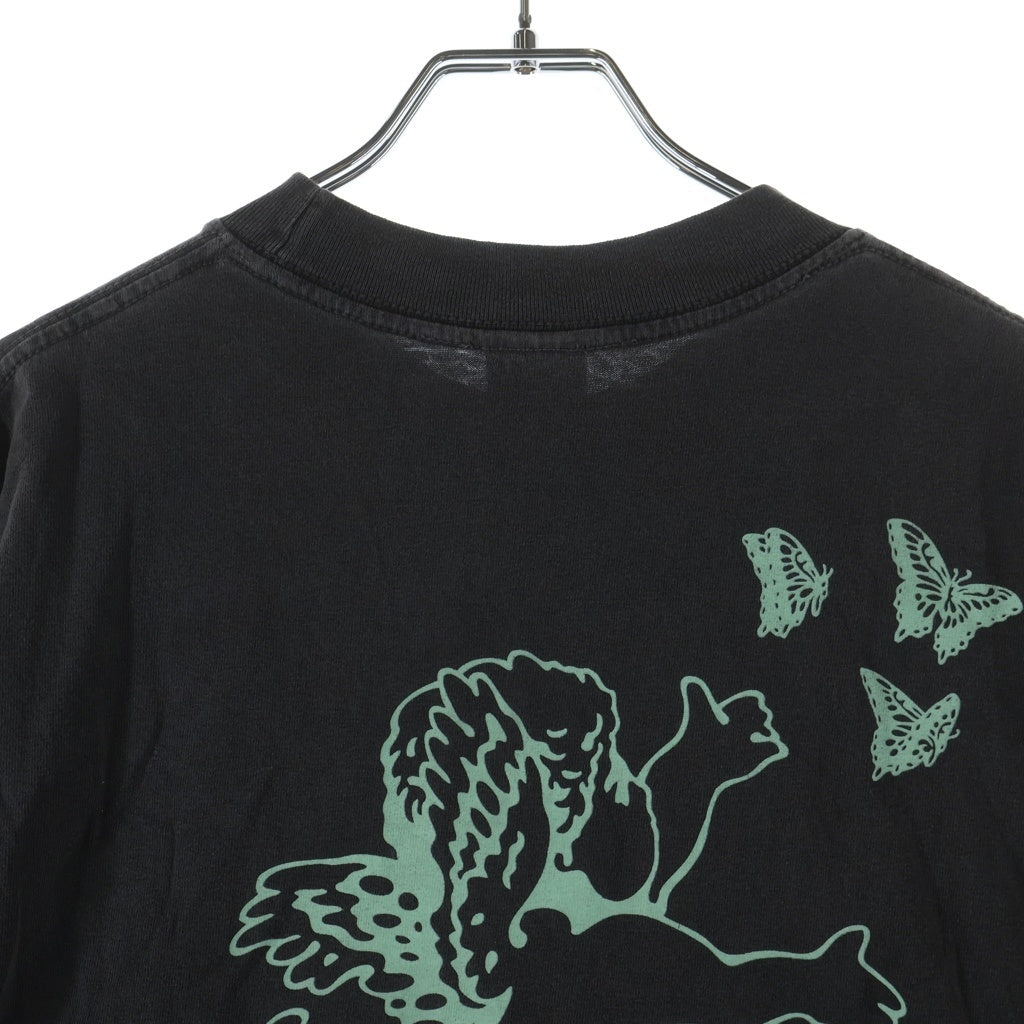Girls Don't Cry(ガールズドントクライ) 24SS GDC Angel Logo S／S T-Shirt エンジェルプリント 半袖Tシャツ カットー ブラック
